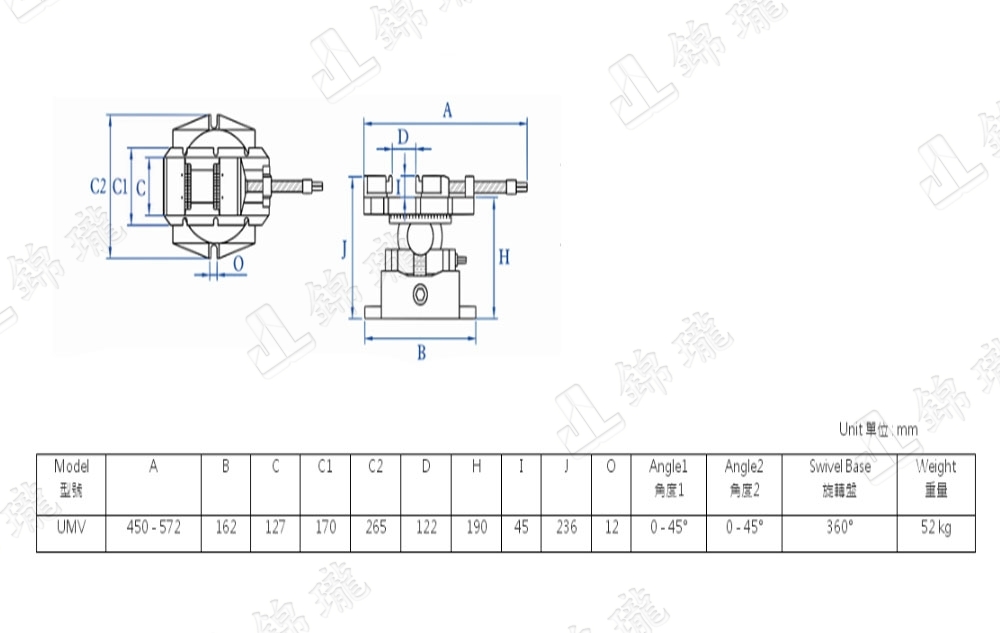 UMV 角度附萬能魔術虎鉗