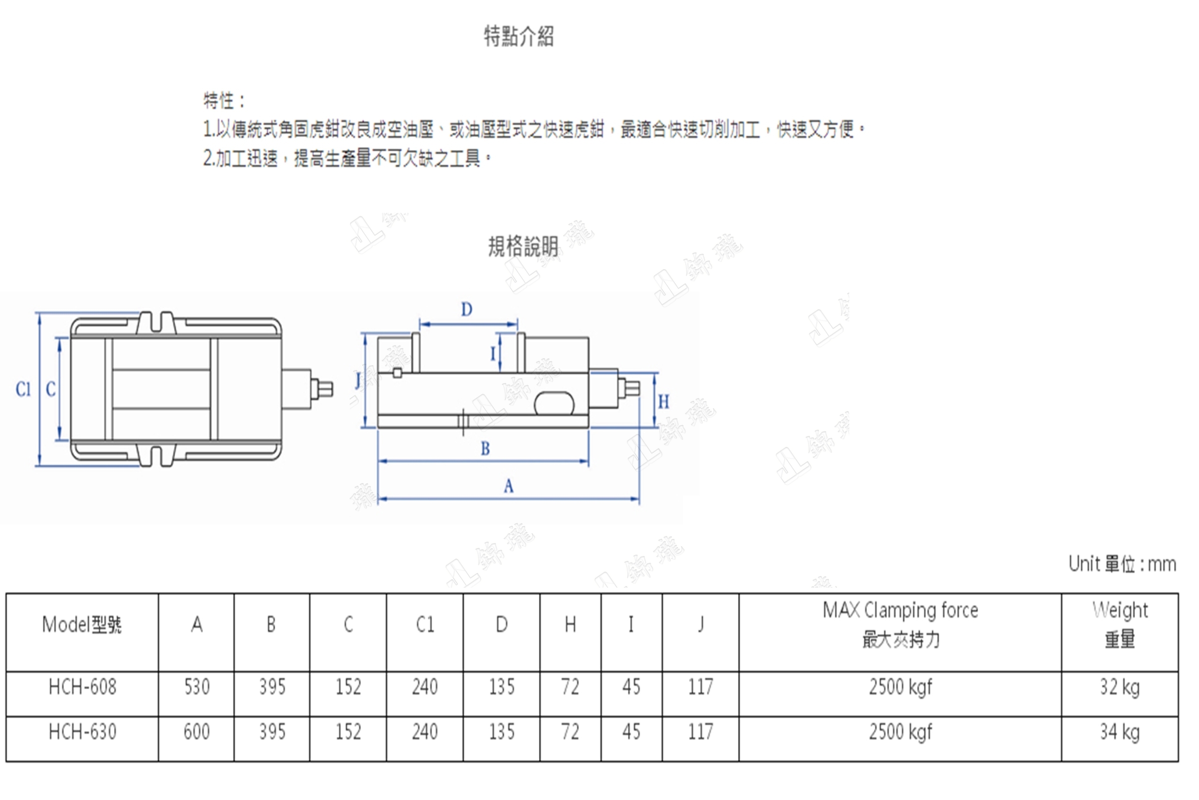 HCH 空油壓快速虎鉗