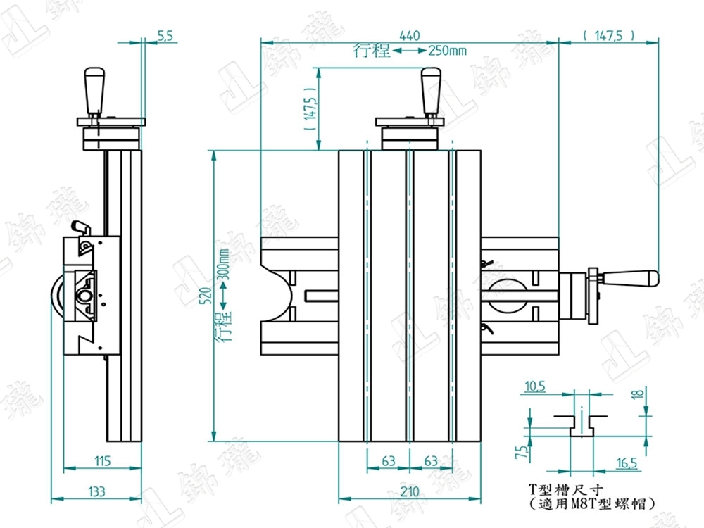 鑽孔攻牙專用滑台CT300X250